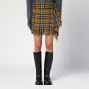 BURBERRY CHECK PATTERN WOOL AND CASHMERE SCARF SKIRT