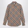 Burberry Check Pattern Wool Blend Shirt Women In Black