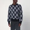 Burberry Check-pattern Wool Blend Sweater Men In Black