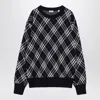 Burberry Check-pattern Wool Blend Sweater Men In Black