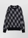 Burberry Diamond Pattern Knit Crewneck Sweater In Black