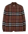 Burberry Check-pattern Wool Bomber Jacket In Black