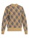 Burberry Check-pattern Wool Crew Neck Sweater Clothing