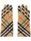 Burberry Check Wool Gloves In Neutrals