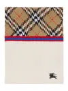 Burberry Check-pattern Wool Scarf In Neutral