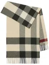 Burberry Check-pattern Wool Scarf In Neutrals