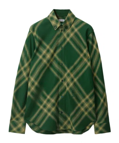 Burberry Equestrian Knight Check Pattern Shirt In Primrose