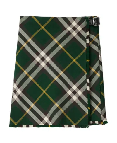 BURBERRY BURBERRY CHECK PRINTED PLEATED SKIRT