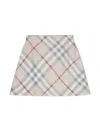 Burberry Check-pattern Wool Skirt In Neutrals