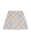 Burberry Check-pattern Wool Skirt In Nude & Neutrals