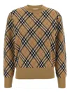 Burberry Check-pattern Wool Sweater In Brown