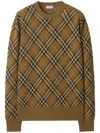 Burberry Brown Check Jumper In Wool And Mohair In Brown