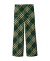 Burberry Checked Wool Twill Straight Pants In Green