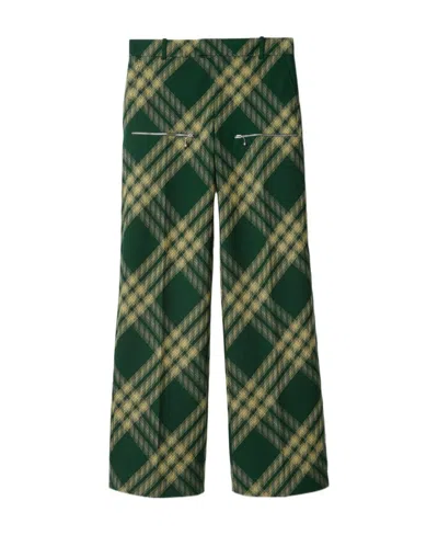 BURBERRY BURBERRY CHECK-PATTERN STRAIGHT-LEG TAILORED TROUSERS