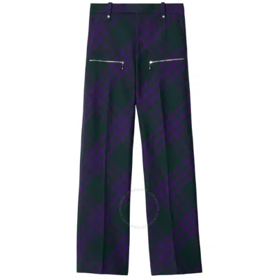 BURBERRY BURBERRY CHECK-PATTERN WOOL TROUSERS