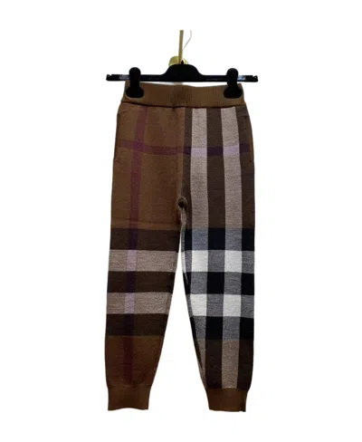 Burberry Kids' Check-pattern Wool Trousers In Black