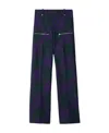 Burberry Check-pattern Wool Trousers In White