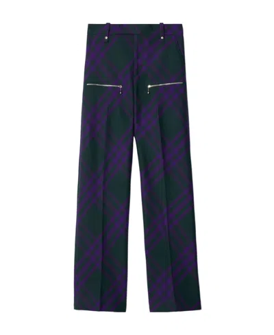 BURBERRY BURBERRY CHECK-PATTERN WIDE-LEG TROUSERS