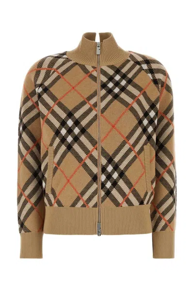 Burberry Wool-blend Check Bomber Jacket In Multi