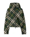 Burberry Check Zip-up Cropped Jacket In Black