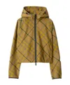 Burberry Casual Cedar Camel Cuadros Zip Jacket For Women In Brown