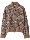 Burberry Check Print Wool Blend Harrington Jacket