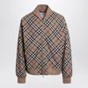 Burberry Check Print Wool Blend Harrington Jacket