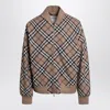 Burberry Mens Linden Ip Check Check-pattern Relaxed-fit Wool-blend Bomber Jacket In Beige