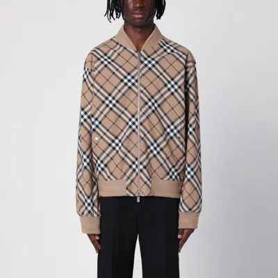 BURBERRY BURBERRY CHECK PATTERN ZIPPED CARDIGAN