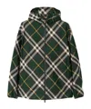 Burberry Check-pattern Zipped Hooded Jacket In Black