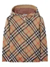 Burberry Check Pattern Zipped Hoodie In Brown