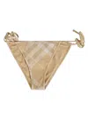 Burberry Signature Check Tie Bikini Bottoms In Flax Ip Check
