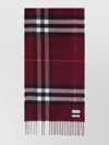 Burberry Check Patterned Cashmere Scarf Fringed Edges