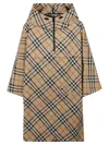 Burberry Check Patterned Jacket With Relaxed Fit In Nude