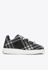 Burberry Check-patterned Low-top Sneakers In Black