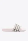 Burberry Check Pattern Slide Sandal Open Toe In Multi
