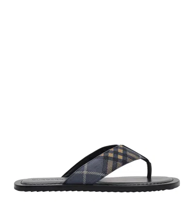Burberry Check Pavilion Sandals In Blue