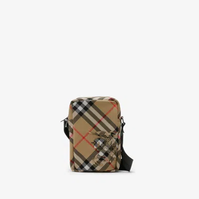 Burberry Check Phone Bag In Cream