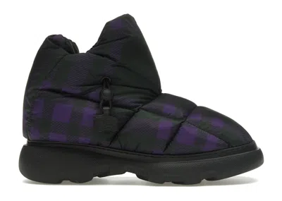 Pre-owned Burberry Check Pillow Boot (women's) Sneakers In Black Purple