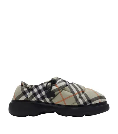 Burberry Men Check Nylon-blend Pillow Mule In Multi