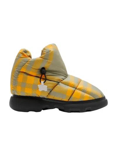 BURBERRY BURBERRY CHECK PILLOW DRAWSTRING PADDED ANKLE BOOTS