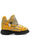 Burberry Check Pillow Padded Drawstring Snow Boots In Neutrals