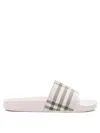 Burberry Check Pattern Slide Sandal Open Toe In White