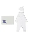 Burberry Check-trim Babygrow (set Of Three) In White