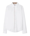 Burberry Check Pattern Shirt Button Down Collar In White