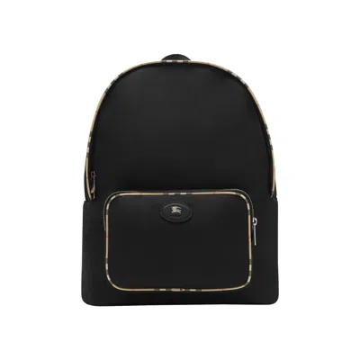 Pre-owned Burberry Check Piping S Backpack 'black' | Men's Size Onesize