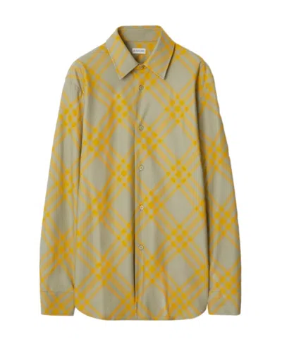 Burberry Check-plaid Cotton Shirt In Green