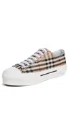 Burberry Check Platform Low Top Sneakers Archive Beige Ip Check In Brown