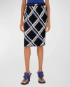Burberry Check Pleated Silk Pull-on Skirt In Black Check