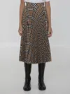 Burberry Embroidered Polyester Blend Skirt In Beige
